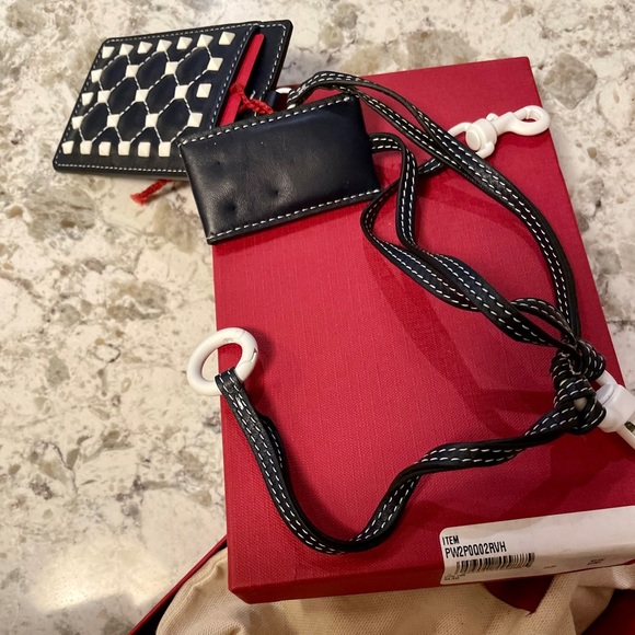 Valentino RockStud Spike Leather Card Case Cardholder Keychain Keyring - Picture 4 of 6